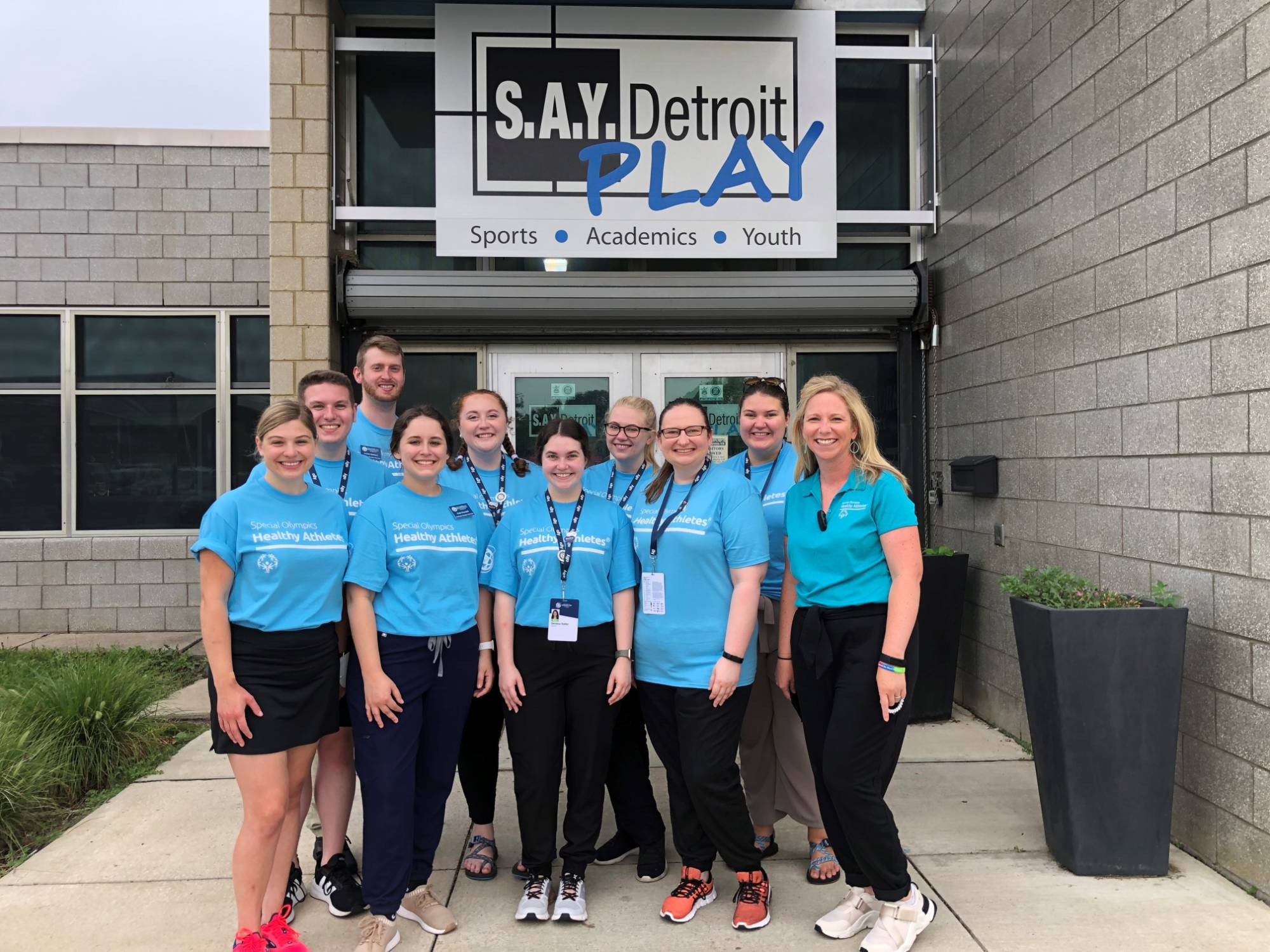 Audiology students, volunteer and faculty at SAY Detroit Play